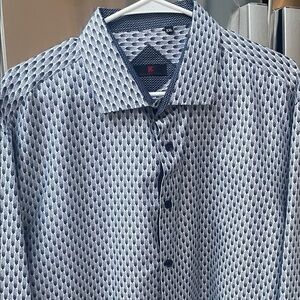 BC COLLECTION Textured navy blue Button Down Shirt